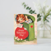 Classic Retro Style Valentine’s Postcard Postkarte (Stehend Vorderseite)