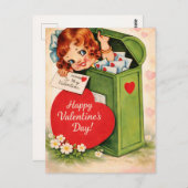 Classic Retro Style Valentine’s Postcard Postkarte (Vorne/Hinten)