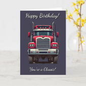 Classic Retro Truck Sie sind eine klassische Gebur Karte (Gelbe Blume)