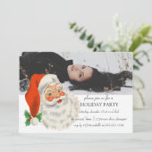 Classic Retro Vintag Weihnachten Party Einladung (Stehend Vorderseite)