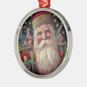 Classic Retro Weihnachtsfeier Silbernes Ornament (Links)