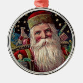 Classic Retro Weihnachtsfeier Silbernes Ornament (Vorne)