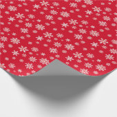 Classic Retro White Snowflakes Weihnachten Rotes G Geschenkpapier (Ecke)