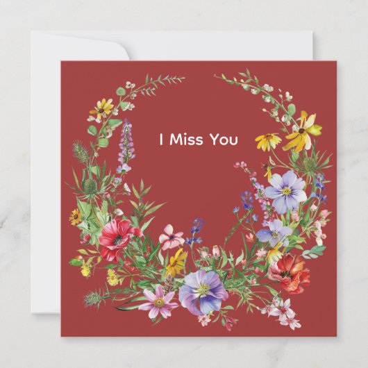 Classic Retro Wreath Illustration Note Cards Mitteilungskarte (Vorderseite)