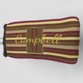 CLASSIC RICH BROWN GOLD STRIPE PATTERMONOGRAM GOLF HEADCOVER (Vorderseite)