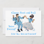 Classic Rock and Roll Jive Dancing Blue Anzug Einladung (Vorderseite)