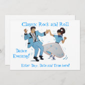 Classic Rock and Roll Jive Dancing Blue Anzug Einladung (Vorne/Hinten)