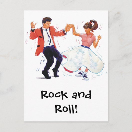 Classic Rock and Roll Jive Dancing Postcard Postkarte (Vorderseite)
