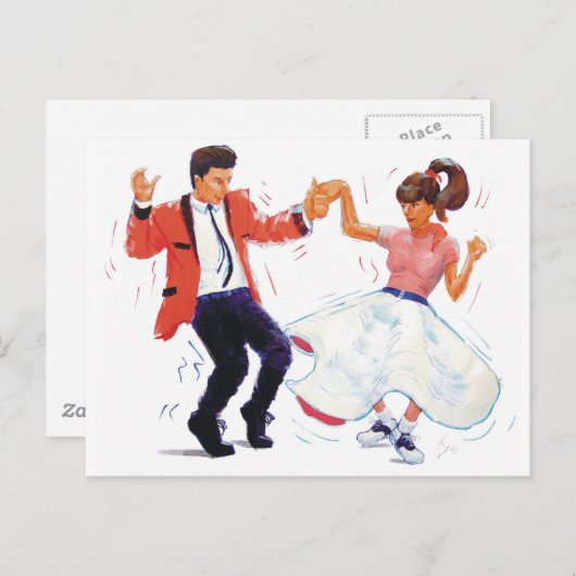 Classic Rock and Roll Jive Dancing Postkarte (Vorne/Hinten)