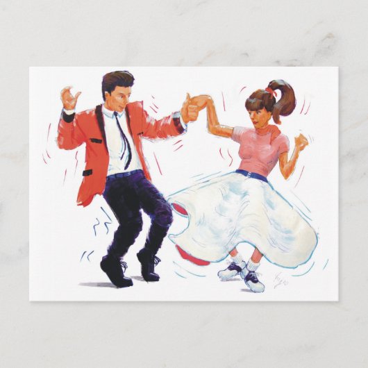 Classic Rock and Roll Jive Dancing Postkarte (Vorderseite)