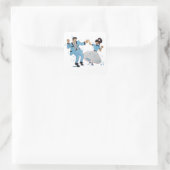 Classic Rock'n'Roll Jive Tänzer Cartoon Quadratischer Aufkleber (Tasche)