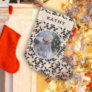 Classic Rokoko Muster Round Family Foto Kleiner Weihnachtsstrumpf