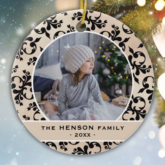 Classic Rokoko Pattern Foto Weihnachten Keramik Ornament