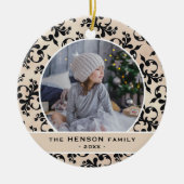 Classic Rokoko Pattern Foto Weihnachten Keramik Ornament (Vorne)