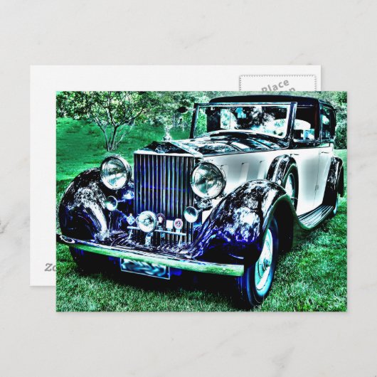 Classic Roll Royce Postkarte (Vorne/Hinten)