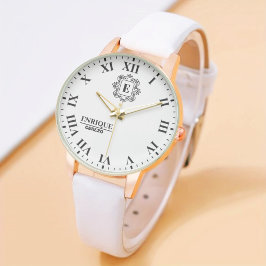 Classic Roman Numeral Monogram Style Armbanduhr