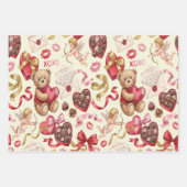 Classic Romance: Vintage Teddy Bear Geschenkpapier Set (Vorderseite)