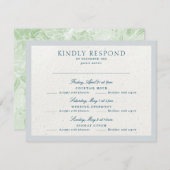 Classic Romantic Cotswolds Winter Blue Multi Event RSVP Karte (Vorne/Hinten)