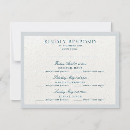 Classic Romantic Cotswolds Winter Blue Multi Event RSVP Karte