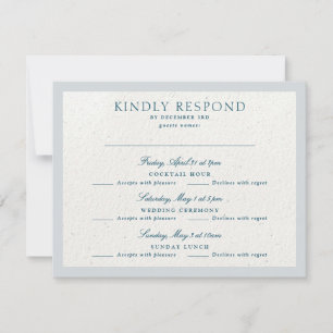 Classic Romantic Cotswolds Winter Blue Multi Event RSVP Karte