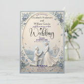 Classic Romantic Proposal Wedding Einladung (Stehend Vorderseite)