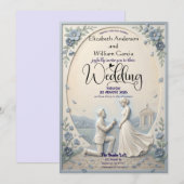 Classic Romantic Proposal Wedding Einladung (Vorne/Hinten)