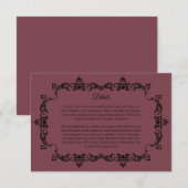 Classic Romantic Rosewood Ornately Framed Wedding Begleitkarte (Vorne/Hinten)