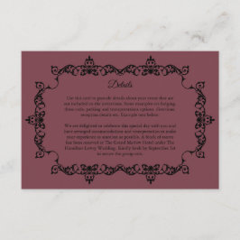 Classic Romantic Rosewood Ornately Framed Wedding Begleitkarte