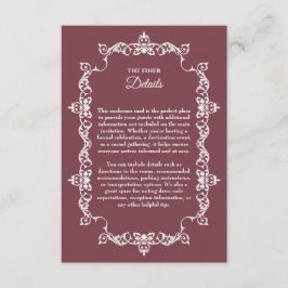 Classic Romantic Rosewood Ornately Framed Wedding Begleitkarte