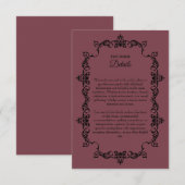 Classic Romantic Rosewood Ornately Framed Wedding Begleitkarte (Vorne/Hinten)