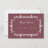 Classic Romantic Rosewood Ornately Framed Wedding RSVP Karte (Rückseite)