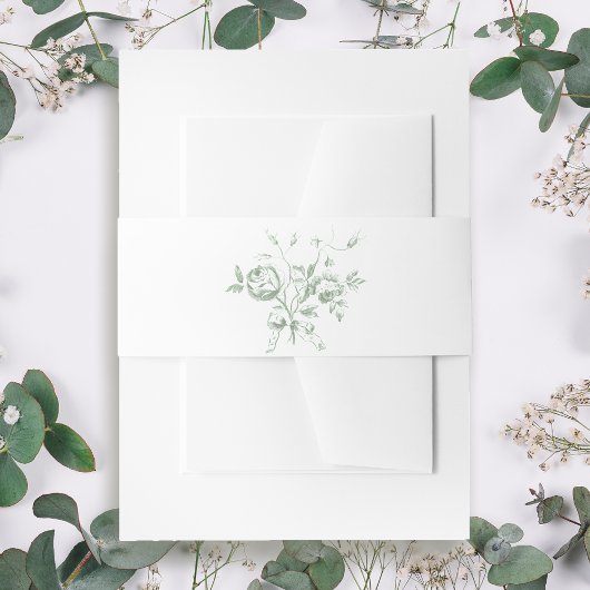 Classic Romantic Sage Rose Einladungsbanderole