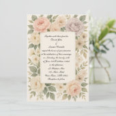 Classic Rose Foto Hochzeit Einladung (Stehend Vorderseite)