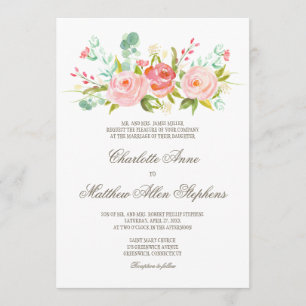 Classic Rose Garden Elegante Hochzeit Einladung