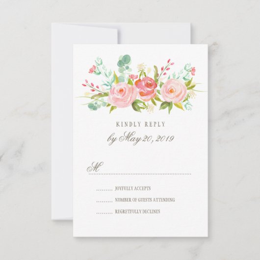 Classic Rose Garden Wedding RSVP Card Karte (Vorderseite)