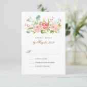 Classic Rose Garden Wedding RSVP Card Karte (Stehend Vorderseite)