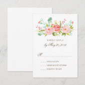 Classic Rose Garden Wedding RSVP Card Karte (Vorne/Hinten)