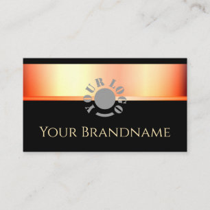 Classic Rose Gold Effect mit einfachem Logo Schwar Visitenkarte