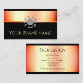 Classic Rose Gold Effekt mit dem Logo einfach schw Visitenkarte (Vorne/Hinten)