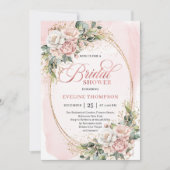 Classic Rose Gold Eucalyptus Bridal Shower Invite Einladung (Vorderseite)