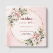 Classic Rose Gold Floral Greenery Guest Book Sign  Gästebuch (Vorderseite)