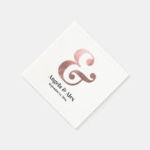 Classic Rose Gold Foil Ampere und Hochzeit Serviette (Ecke)
