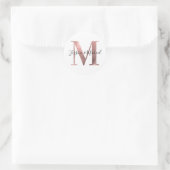 Classic Rose Gold Foil Wedding Monogram M Runder Aufkleber (Tasche)