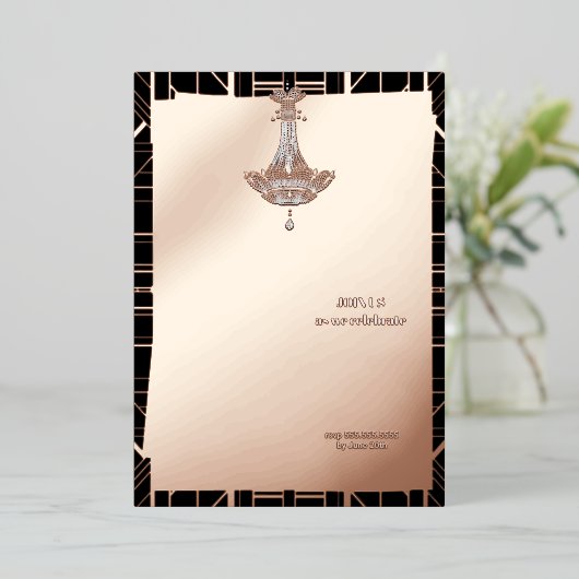 Classic ROSE GOLD Gatsby Flapper Brautparty Folieneinladung (Stehend vorne)
