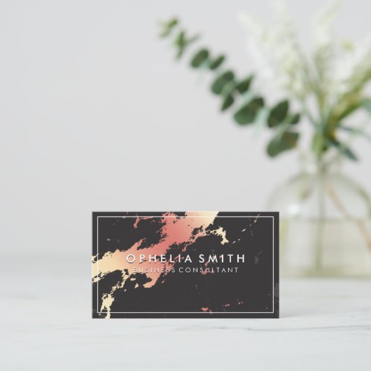 Classic Rose Gold Marmor Visitenkarte (Stehend Vorderseite)