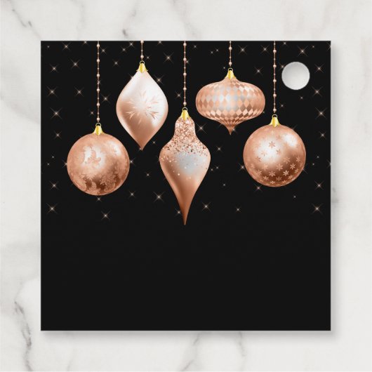 Classic Rose Gold Ornament Christmas Geschenkanhänger (Rückseite)
