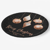Classic Rose Gold Ornament Christmas Pappteller (Schrägansicht)