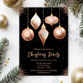 Classic Rose Gold Ornaments Christmas Party Einladung