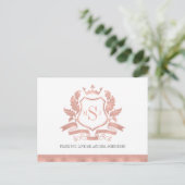 Classic Rose Gold Wappen Hochzeit Vielen Dank Post Postkarte (Stehend Vorderseite)