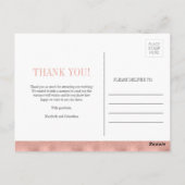 Classic Rose Gold Wappen Hochzeit Vielen Dank Post Postkarte (Rückseite)